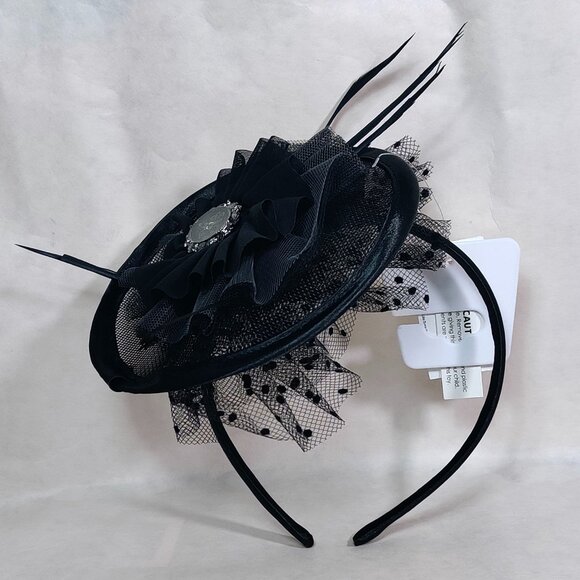 Disney Parks Haunted Mansion Funeral Fascinator Headband Wallpaper Cameo Spooky - Picture 1 of 9